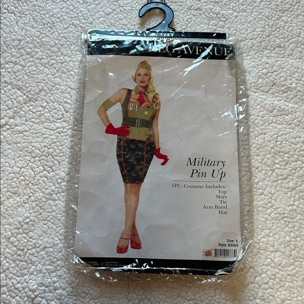Leg Avenue Olive and Red Military Skirt Set - Picture 2 of 13